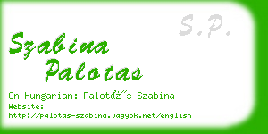 szabina palotas business card